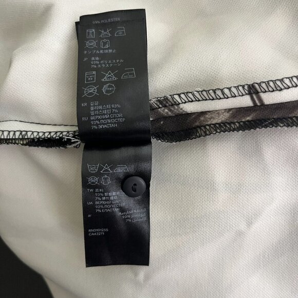 2/$30 H&M Hawaiian Tropical Print Pleated Sheath Dress Cream Black 4 #8797 - Picture 11 of 12